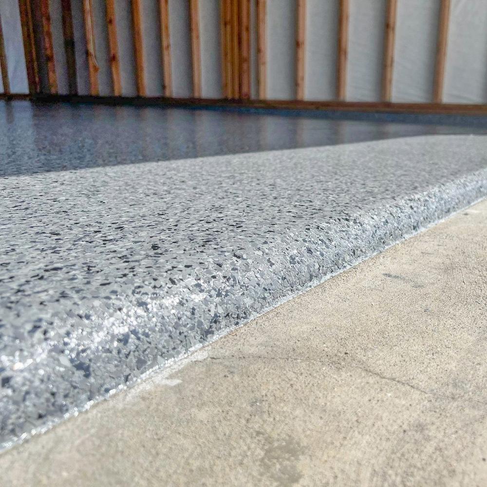 Edge detail showing epoxy floor thickness and quality